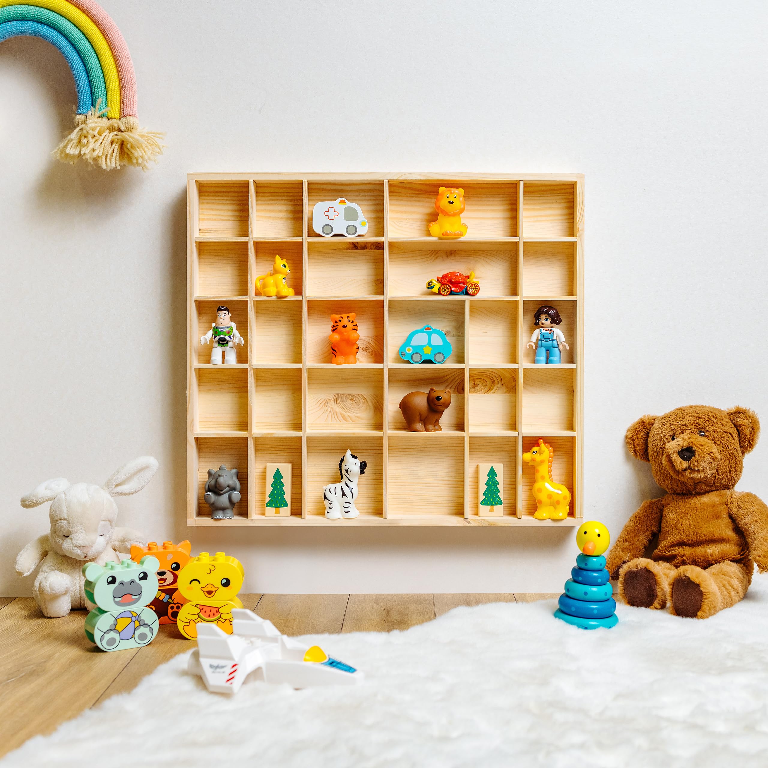 Amazon.com: Creative Deco Unpainted Wooden Shelf | 28 Compartments